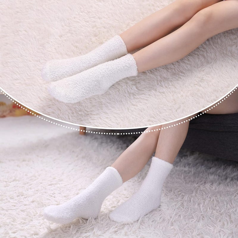 LINEMIN Womens Fuzzy Socks Cozy Fluffy Winter Warm Slipper Socks Microfiber Soft Home Sleeping Socks - Image 5